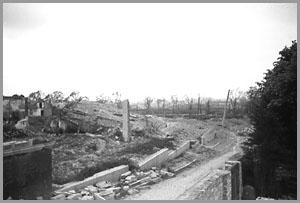 Rue des Kievrois, vers le boulevard, 1944